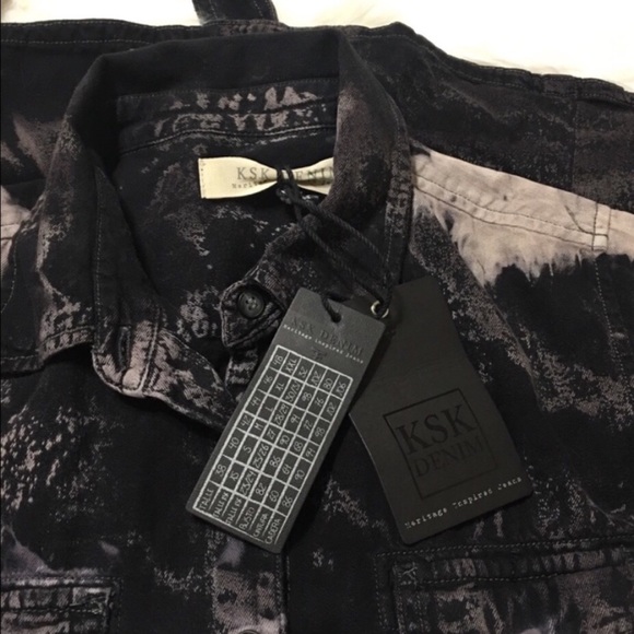 KSK Denim Tie Dye Snap Button Tie Front Sh… - Picture 6 of 7